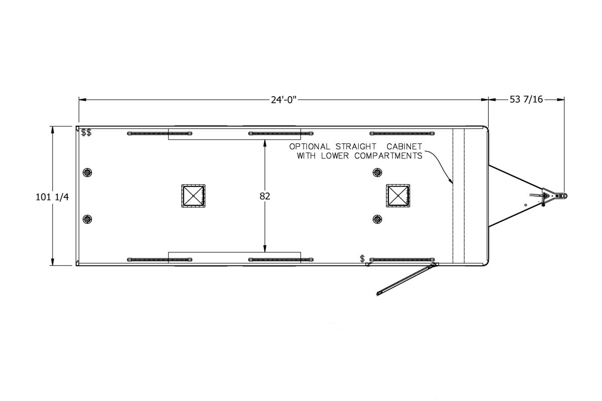 Floor plan for 2027 Featherlite 4410 24' Car Bumper Pull Trailer
