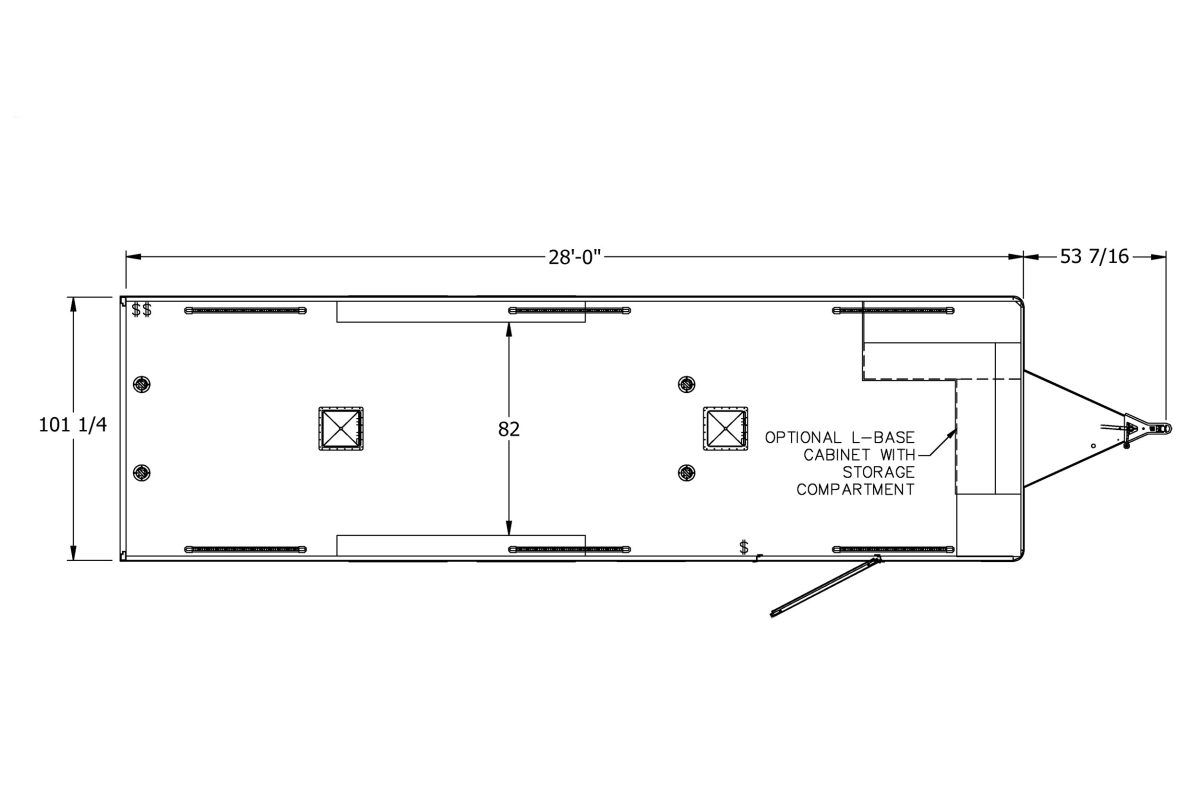 Floor plan for 2027 Featherlite 4410 28' Car Bumper Pull Trailer