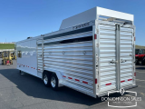 2025 Featherlite 8413 28' 7x8 Living Quarters Stock Combo Gooseneck Trailer