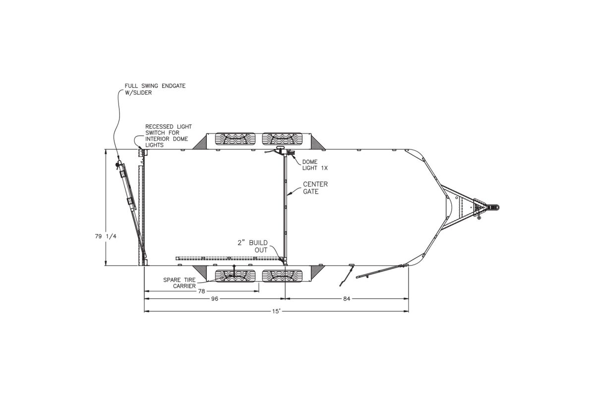 Floor plan for 2025 Featherlite 8107 16' Stock Bumper Pull Trailer