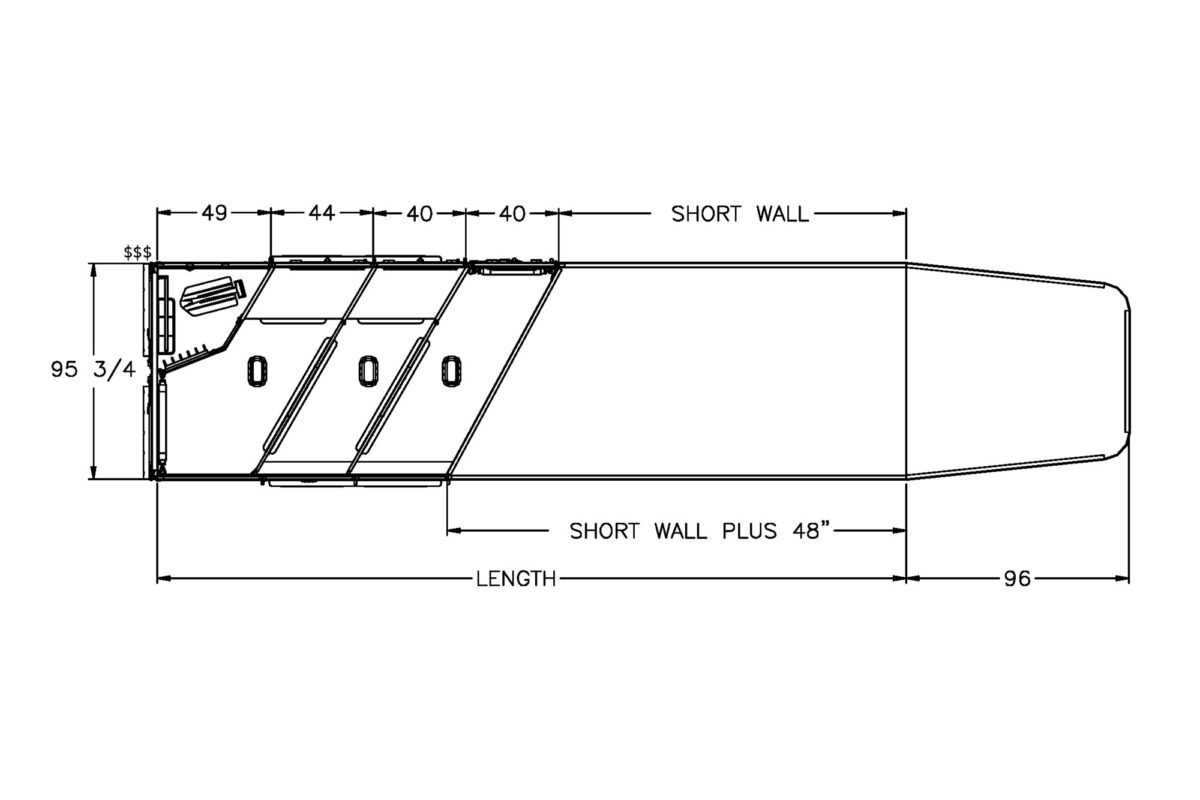 Floor plan for 2026 Featherlite 9808 3H Living Quarters Gooseneck Trailer 